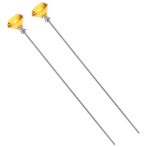 PEPLAYTAL 2 Stück Gartenstecker mit Kristallaufsatz Stabiles Metall mit Langem Gewindebolzen Dekorative Blumenstütze für Topfpflanzen Feengarten Tomatenpflanzen und Vielseitige Gartenakzente von PEPLAYTAL