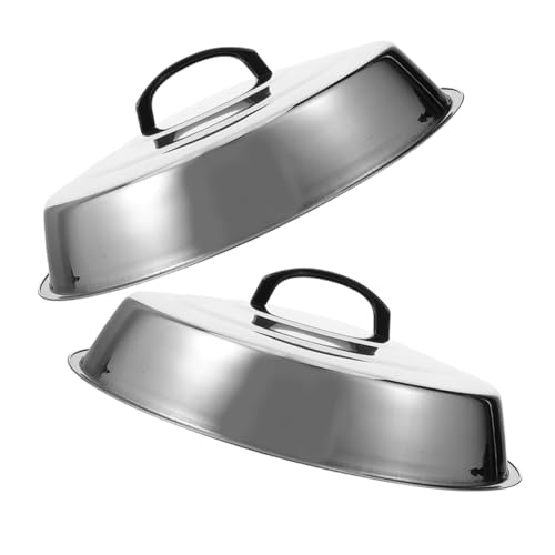 PEPLAYTAL 2 Stück Hochwertige Lids für Grill Steaks und Catering für Outdoor Einsätze Partys und Buffets von PEPLAYTAL