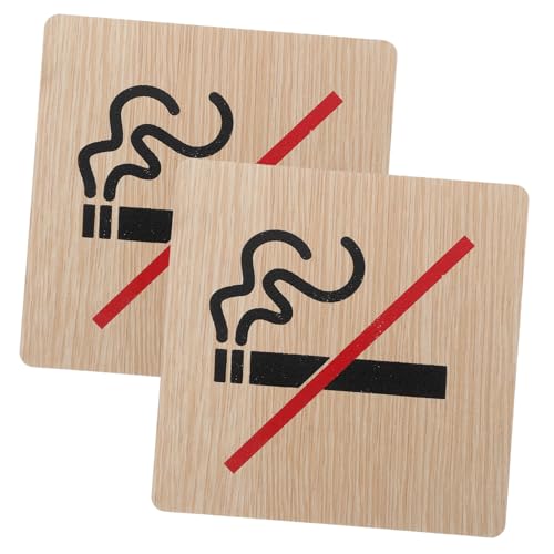 PEPLAYTAL 2 Stück Holzschild Rauchen Verboten Langlebiges No Smoking Schild aus Robustem Holz Klare Warnung für Hotel Büro Restaurant Vielseitig Einsetzbar Dekoratives Nichtraucher von PEPLAYTAL