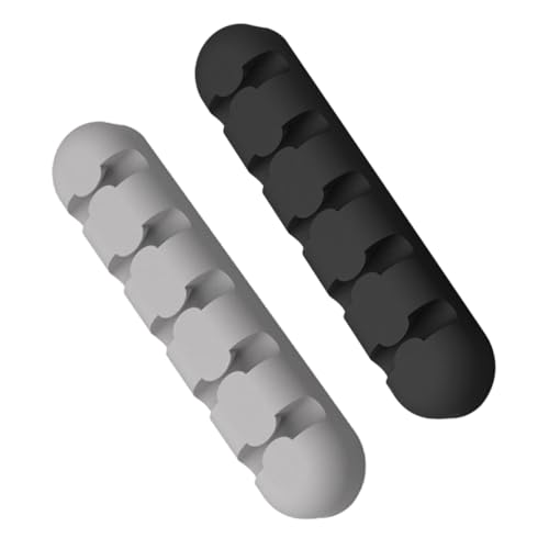 PEPLAYTAL 2 Stück Kabelhalter mit Steckplätzen Selbstklebender Silikon Kabel organizer für Schreibtisch Kabelmanagement Halterung für Ladekabel USB Stromkabel Geeignet für Büro und Zuhause von PEPLAYTAL