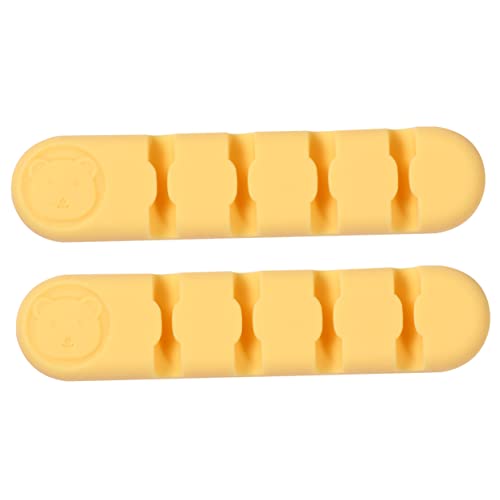 PEPLAYTAL 2 Stück Kabelmanagement Organizer Selbstklebende Silikon Kabelclips Zitronengelb für Schreibtisch Büro Zuhause Effektive Kabelführung für Ladegeräte USB Kabel Mehr von PEPLAYTAL