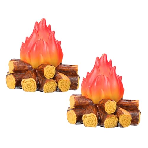 PEPLAYTAL 2 Stück Led-flammlampe mit Realistischem Flammeneffekt Resin Tischlampe im Kaminholz-design Künstliches Feuer ohne Batterie Dekorative Outdoor-deko für Camping und Festtage von PEPLAYTAL