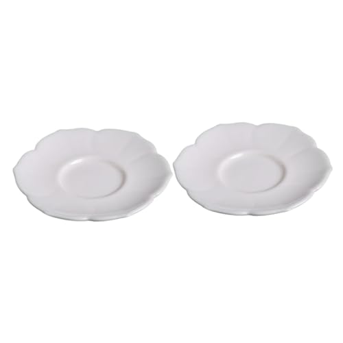 PEPLAYTAL 2 Stück Lotus-Untersetzer Becher Matte Teetassenhalter Teetassen-Tablett Isoliermatte Teetassentablett Tee-Becher-Matte Desktop-Cup-Matte weißes Porzellan von PEPLAYTAL