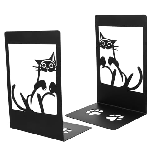 PEPLAYTAL 2 Stück Metall Buchstützen Katzenmotiv Dekorative Schwere Buchhalter für Büro Schule Zuhause Stilvolle Organizer für Bücherregal und Schreibtisch PEPLAYTAL 2 Stück Metall Buchstützen Katzenmotiv Dekorative Schwere Buchhalter für Büro Schule Zuhause Stilvolle Organizer für Bücherregal und Schreibtisch von PEPLAYTAL