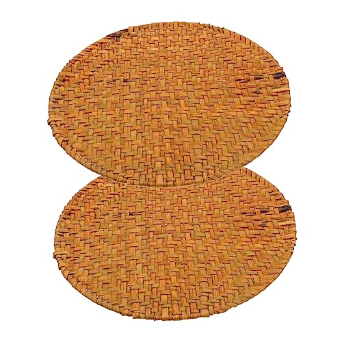 PEPLAYTAL 2 Stück Platzdeckchen Wärmeisolierung Tischmatten Esstischdekor Tischsets Wohnkultur Platzdeckchen für den Haushalt Esstisch-Isoliermatte Essmatte Gras Orange von PEPLAYTAL