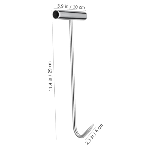 PEPLAYTAL 2 Stück Robuster Schachtdeckelhaken aus Eisen Ergonomischer Griff Rostfrei für Sicheres und Schnelles Anheben von Kanaldeckeln und Abflussgittern bei Straßenarbeiten von PEPLAYTAL