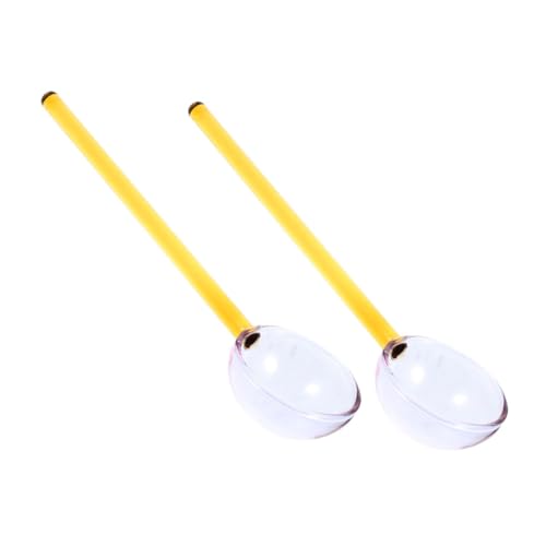 PEPLAYTAL 2 Stück Teiliges Bunte Glaslöffel mit Langem Stiel Hitzebeständig für Kaffee Dessert Eis zum Rühren und Servieren Vielseitig Wiederverwendbar Transparenter Glasmixerlöffel von PEPLAYTAL