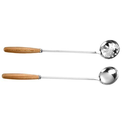 PEPLAYTAL 2 Stück Teiliges Edelstahl Suppenlöffel mit Holzgriff Rostfreier Küchenlöffel für Ölabscheidung und Heißes Fondue Praktisches Kochgeschirr für Haushalt Restaurant und Buffet PEPLAYTAL 2 Stück Teiliges Edelstahl Suppenlöffel mit Holzgriff Rostfreier Küchenlöffel für Ölabscheidung und Heißes Fondue Praktisches Kochgeschirr für Haushalt Restaurant und Buffet von PEPLAYTAL