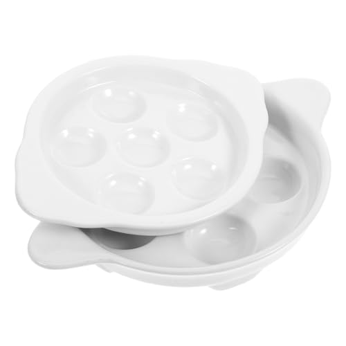 PEPLAYTAL 2 Stück Teiliges Escargot Backset Keramik mit Löchern Hitzebeständige Schneckenschale für Meeresfrüchte und Vogel Eier Vielseitiges Porzellan Bakeware für Restaurant Grill und von PEPLAYTAL