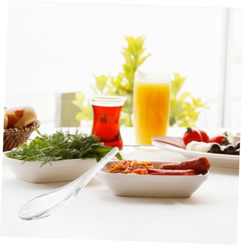 PEPLAYTAL 2 Stück Teiliges Glaslöffel Transparent Glatte Oberfläche Komfortabler Dessert Suppenlöffel Spülmaschinenfest Vielseitig für Küche Restaurant und Haushalt Geeignet von PEPLAYTAL