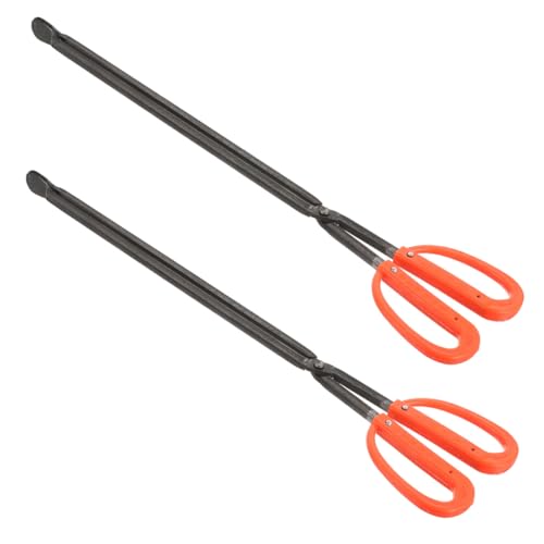PEPLAYTAL 2 Stück Teiliges Müllgreifer mit Langem Griff Vielseitige Greifzange für Müll und Feuerholz Rutschfester Handgriff Geeignet für Kamin Grill Outdoor Feuerstelle und Gartenreinigung von PEPLAYTAL