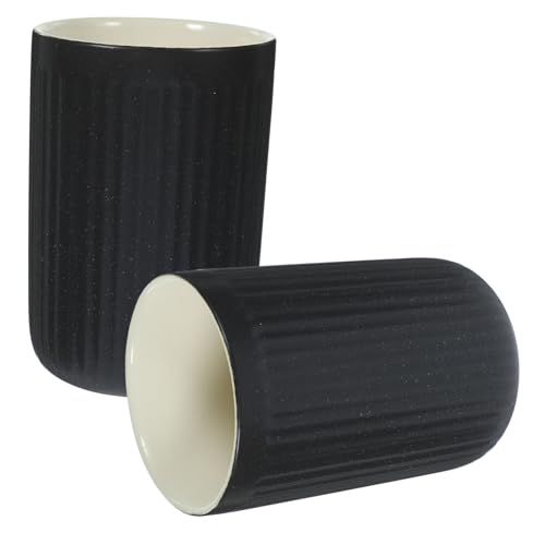 PEPLAYTAL 2 Stück Vintage Keramik Zahnputzbecher mit Geriffelter Oberfläche Wiederverwendbare Mundspülbecher für Badezimmer Trinkbecher aus Robustem Sicherem Material Geeignet für Zuhause PEPLAYTAL 2 Stück Vintage Keramik Zahnputzbecher mit Geriffelter Oberfläche Wiederverwendbare Mundspülbecher für Badezimmer Trinkbecher aus Robustem Sicherem Material Geeignet für Zuhause von PEPLAYTAL