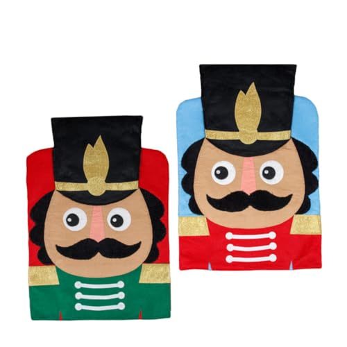 PEPLAYTAL 2 Stück Weihnachtliche Stuhlhussen Nutcracker Muster Stretch Bezüge Esszimmerstühle Farbfest Rot Blau für Festliche Dekoration Hotel Feier Familienessen PEPLAYTAL 2 Stück Weihnachtliche Stuhlhussen Nutcracker Muster Stretch Bezüge Esszimmerstühle Farbfest Rot Blau für Festliche Dekoration Hotel Feier Familienessen von PEPLAYTAL