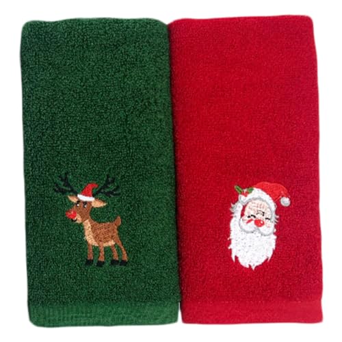 PEPLAYTAL 2 Stück Weihnachts Handtücher aus Baumwolle Bestickte Geschenkhandtücher in Rot und Grün Hautfreundlich Saugfähig für Küche Bad und Festliche Dekoration PEPLAYTAL 2 Stück Weihnachts Handtücher aus Baumwolle Bestickte Geschenkhandtücher in Rot und Grün Hautfreundlich Saugfähig für Küche Bad und Festliche Dekoration von PEPLAYTAL