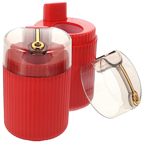 PEPLAYTAL 2 Stück Zahnstocherhalter automatisch wählt schwarzer Halter Zahnstocherspeicherbehälter zahnstocherspender toothpick dispenser Aufbewahrungsbox für Zahnstocher Pick-Halter pp rot von PEPLAYTAL