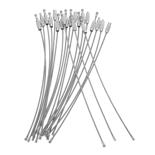 PEPLAYTAL 20 Stück Teiliges Edelstahl Drahtseil Schlüsselringe Rostfrei Robust Vielseitig für Outdoor Wandern Gepäckanhänger zum Einfachen Verbinden mit Karabinern von PEPLAYTAL