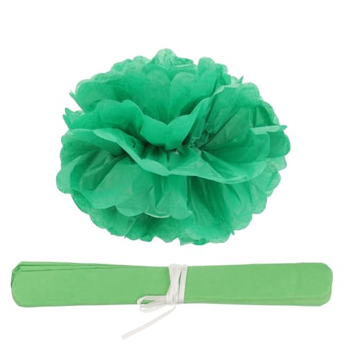 PEPLAYTAL 20 Stück Teiliges Seidenpapier Pompons Papierblumen Hängedekoration für Party Hochzeit Neujahrsfest Fenster Wand Dekorationsbälle in Dunkelgrün von PEPLAYTAL