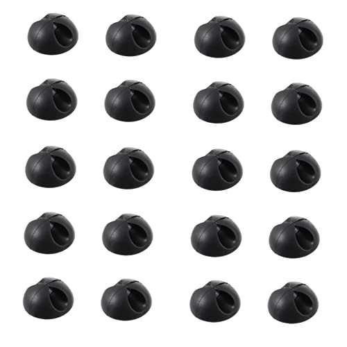 PEPLAYTAL 20 Stück Teiliges Selbstklebende Kabelclips Multifunktionale Kabelführung für USB und Stromkabel Langlebige Kabelhalter zur Schreibtisch und Heimorganisation Schwarz Einfache von PEPLAYTAL
