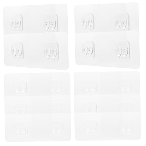 PEPLAYTAL 20 Stück Teiliges Starker Transparenter Klebehaken für Wandmontage Multifunktional für Küchen Duschregal Selbstklebend ohne Bohren Geeignet für Bad Büro Schlafzimmer Robuste von PEPLAYTAL