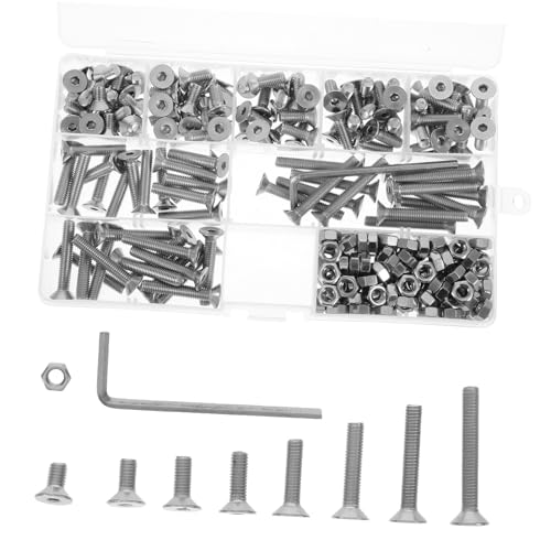PEPLAYTAL 260 Stück Teiliges Senkkopfschrauben Sortiment mit Muttern und Flachscheiben Präzisionsgefertigt für Maschinen Möbel und Geräte Robustes Innensechskant für Einfache und Schnelle PEPLAYTAL 260 Stück Teiliges Senkkopfschrauben Sortiment mit Muttern und Flachscheiben Präzisionsgefertigt für Maschinen Möbel und Geräte Robustes Innensechskant für Einfache und Schnelle von PEPLAYTAL