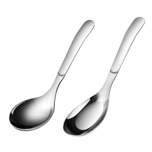 PEPLAYTAL 2Stücke Esslöffel Rundkopf und Kleiner Eislöffel für Tee Dessert Ergonomischer Griff Leicht zu Reinigen Familien und Freunde von PEPLAYTAL