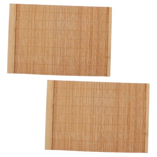 PEPLAYTAL 2stücke Bambus Holz Platzsets rutschfest Und Hitzebeständig Für Und Teetische Elegantes Design von PEPLAYTAL