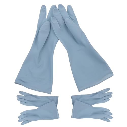 PEPLAYTAL 3 Paare Wiederverwendbare Haushaltshandschuhe Waschhandschuhe mit Langem Schaft Wasserdichte PVC Spülhandschuhe für Damen in Blau Schützende und Komfortable Reinigungshandschuhe PEPLAYTAL 3 Paare Wiederverwendbare Haushaltshandschuhe Waschhandschuhe mit Langem Schaft Wasserdichte PVC Spülhandschuhe für Damen in Blau Schützende und Komfortable Reinigungshandschuhe von PEPLAYTAL