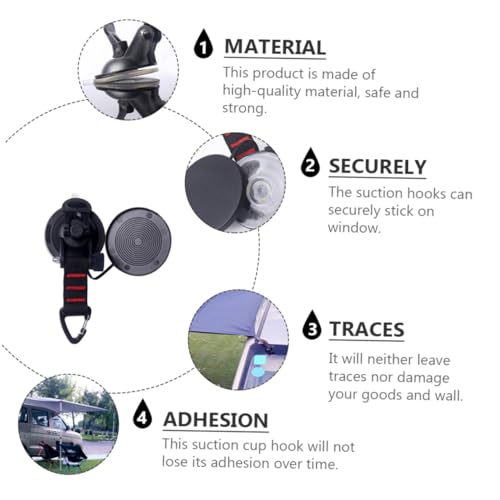 PEPLAYTAL 3 Stück Starke Saugnapfhaken für Autozelt und Outdoor Tarp Wiederverwendbar Kratzfrei Hitze und Kältebeständig Vielseitig für Glatte Oberflächen zur Befestigung und Aufhängung von PEPLAYTAL