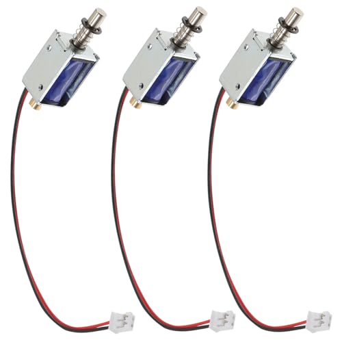 PEPLAYTAL 3 Stück Teiliges Push Pull Mini Elektromagnet Linearer Hub Robuste Kupferspule Einfache Montage Vielseitig für Verkaufsautomaten Haushaltsgeräte und Mechanische Projekte von PEPLAYTAL