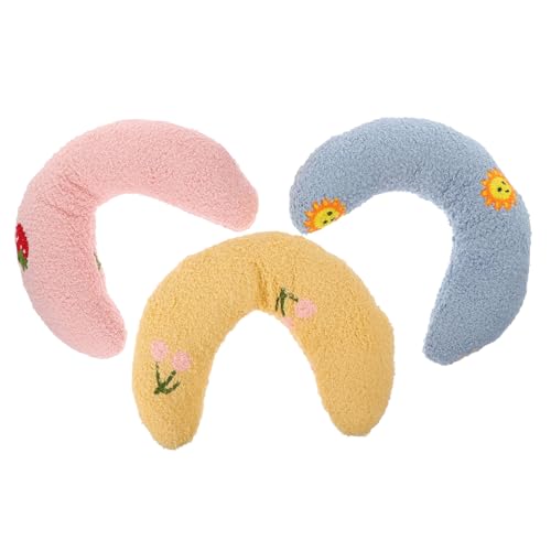 PEPLAYTAL 3 Stück Teiliges U förmiges Haustier nackenkissen für Katzen und Hunde Komfortables Strapazierfähiges Material Unterstützend für Tiefen Schlaf Pflegeleicht Farbiges Indoor Kissen von PEPLAYTAL