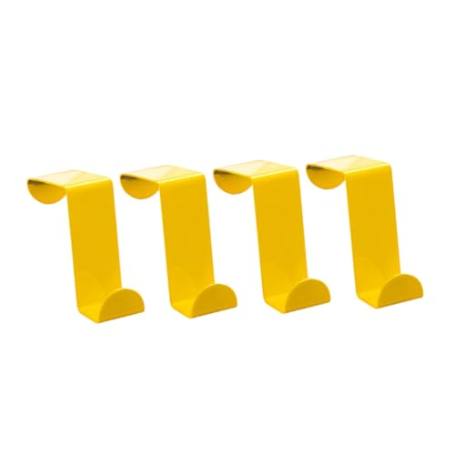 PEPLAYTAL 4 Stk. Teiliges Edelstahl Türhaken Gelbe Multifunktionale Rückseite Garderobenhaken für Kleidung Schlüssel Bad Küche ohne Bohren Platzsparender Schrankaufhänger für Zuhause und von PEPLAYTAL