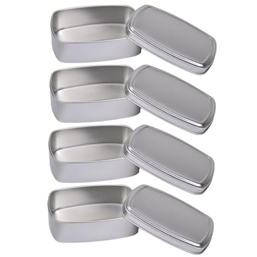 PEPLAYTAL 4 Stück Aluminium Dosen mit Deckel Rechteckige Aufbewahrungsboxen für Seife Kosmetik Reisebehälter Auslaufsicher Kompakt Leicht Vielseitig Einsetzbar PEPLAYTAL 4 Stück Aluminium Dosen mit Deckel Rechteckige Aufbewahrungsboxen für Seife Kosmetik Reisebehälter Auslaufsicher Kompakt Leicht Vielseitig Einsetzbar von PEPLAYTAL
