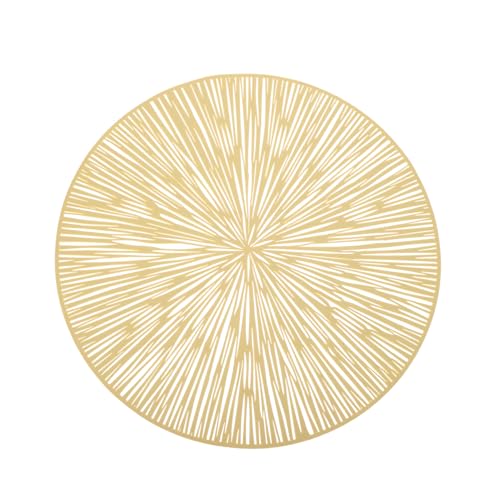 PEPLAYTAL 4 Stück Hohle Tischsets Teilig Goldfarben Hitzebeständige Tischmatten mit Dekorativem Design Platzsparend für Zuhause Restaurant Party als Tischdeko und Untersetzer Geeignet von PEPLAYTAL