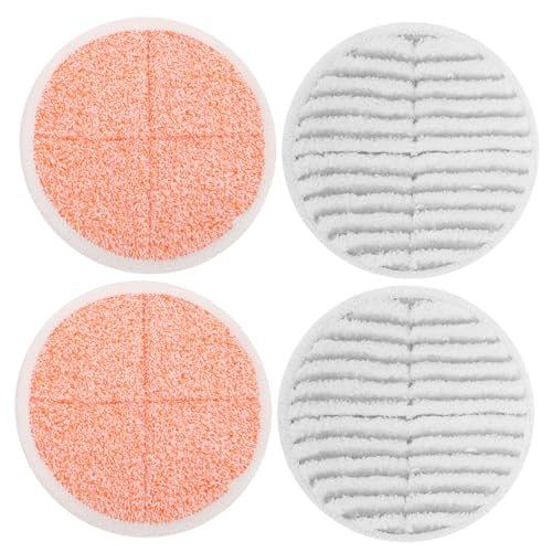 PEPLAYTAL 4 Stück Mikrofaser Dampfreiniger Ersatzpads Teiliges Waschbare Wiederverwendbare Reinigungspads Kompatibel mit Bissell Dampfmopp Starke Wasseraufnahme Vielseitig für Holz Fliesen von PEPLAYTAL