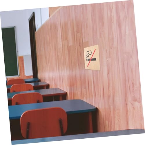 PEPLAYTAL 4 Stück No Smoking Holzschild Langlebiges Hotel Warnschild aus Holz Sichtbares Nichtraucher Verbotsschild für Wand Wetterbeständig Leicht zu Reinigen Geeignet für Büro und von PEPLAYTAL