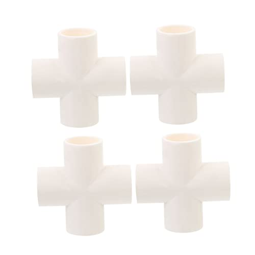 PEPLAYTAL 4 Stück PVC Fitting Weiß aus Robustem PVC Präzise Gefertigt für Stabile Wasseranschlüsse Vielseitig Einsetzbar als Verteiler für Garten Waschmaschine und Wasserversorgung von PEPLAYTAL