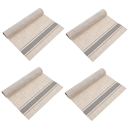 PEPLAYTAL 4 Stück PVC-Tischset Tischmatte tischunterlage Esszimmerdeko Tischdeko Tischset für Party Platzset Tischsets PVC -Taschen Haushalt Pads Esstisch liefert isolierte Kissen Grey von PEPLAYTAL