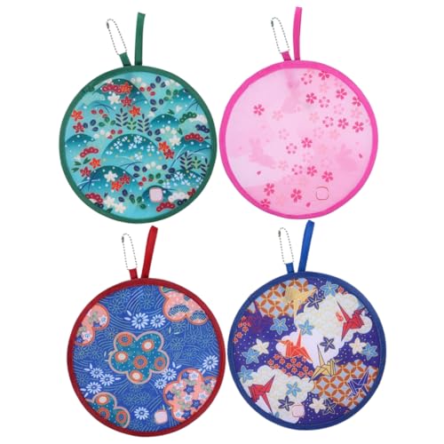 PEPLAYTAL 4 Stück Runder Lüfter Klapper -Handlüfter Handventilatoren faltbar Handheld faltbar Kompakte faltbare Handlüfter Fan von Sticked Circle runde Faltfächer Polyestertuch PEPLAYTAL 4 Stück Runder Lüfter Klapper -Handlüfter Handventilatoren faltbar Handheld faltbar Kompakte faltbare Handlüfter Fan von Sticked Circle runde Faltfächer Polyestertuch von PEPLAYTAL