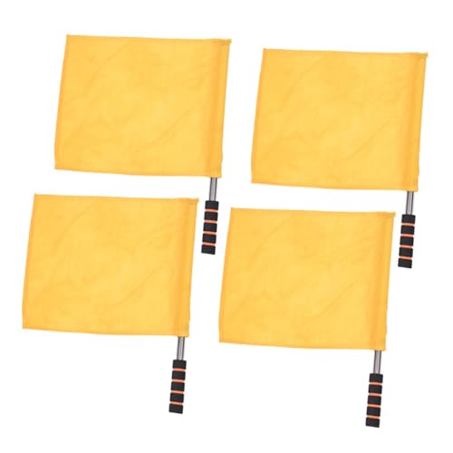 PEPLAYTAL 4 Stück Schiedsrichter Flagge Teiliges mit Edelstahl Stab Hand Signal Fahnen Gelb Linienrichter Fahnen für Fußball und Outdoor Sport Leichte Langlebige Markierungsflaggen PEPLAYTAL 4 Stück Schiedsrichter Flagge Teiliges mit Edelstahl Stab Hand Signal Fahnen Gelb Linienrichter Fahnen für Fußball und Outdoor Sport Leichte Langlebige Markierungsflaggen von PEPLAYTAL