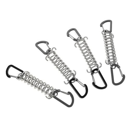 PEPLAYTAL 4 Stück Teiliges Camping Seilspanner mit Federhaken Winddämpfende Zeltspannverschlüsse für Outdoor Schnelles Befestigen Robust und Vielseitig für Zelt Markise Pavillon von PEPLAYTAL