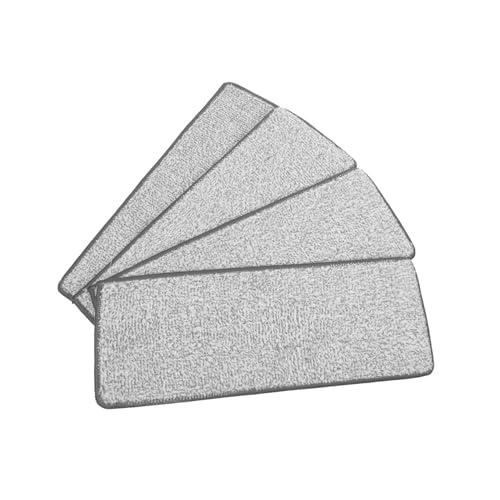 PEPLAYTAL 4 Stück Teiliges Ersatz Mopp Pads aus Waschbarer Mikrofaser Flach Saugfähig und Langlebig Vielseitig Einsetzbar für Holzböden Fliesen und Marmor Große Reinigungsfläche Kompatibel von PEPLAYTAL