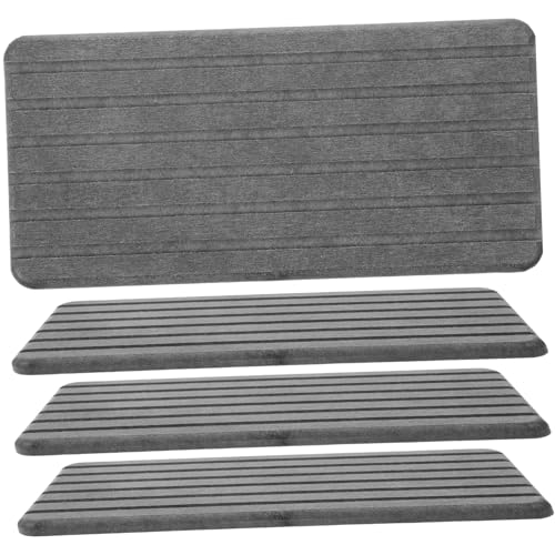 PEPLAYTAL 4 Stück Teiliges Freie Diatomit Wassersaugende Matten Absorbierende Küchen und Badunterlagen Schnell Trocknend Langlebig Geeignet als Seifen und Becherunterlage von PEPLAYTAL