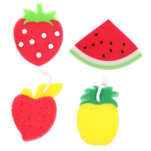 PEPLAYTAL 4 Stück Teiliges Fruchtförmiges Geschirrspülschwamm Küchenreinigungsschwämme Stark Wasserabsorbierend Schonend für Geschirr Waschbecken Tassen von PEPLAYTAL