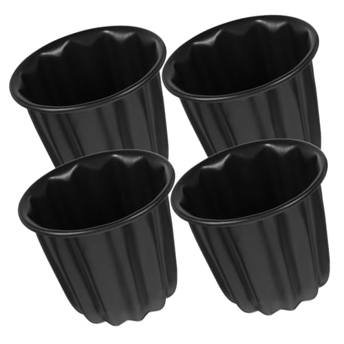 PEPLAYTAL 4 Stück Teiliges Große Antihaft Muffinformen aus Hochkohlenstoffstahl Wiederverwendbare Spülmaschinenfeste Pudding und Tartelett Backformen für Kuchen Muffins Desserts Geeignet von PEPLAYTAL