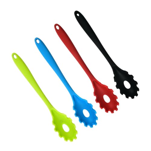 PEPLAYTAL 4 Stück Teiliges Silikon Nudelkellen mit Praktischen Nudel Hitzebeständig und Farblich Sortiert für Pasta und Spaghetti Langlebiges Küchenzubehör für Zuhause von PEPLAYTAL