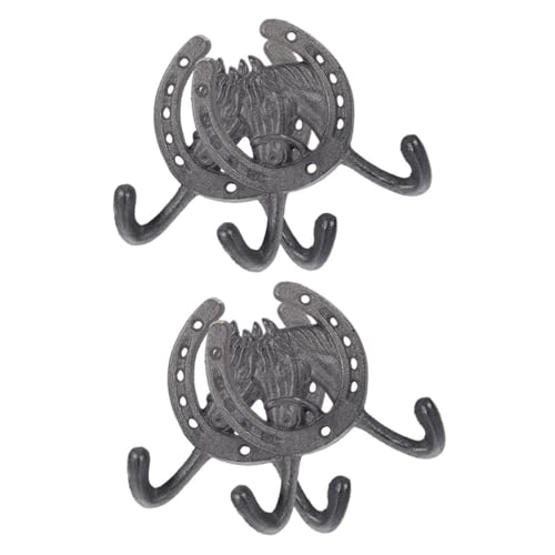 PEPLAYTAL 4 Stück Teiliges Vintage Wandhaken aus Robustem Metall Rostfreie Antike Garderobenhaken mit Doppeltem Haken als Schlüssel Mantelhalter für Wandmontage von PEPLAYTAL