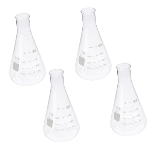 PEPLAYTAL 4 Stück Teiliges Weithals erlenmeyerkolben aus Hochborosilikat Glas Konisch Dreieckig Robust und Geruchsneutral für Labor Chemieexperimente Kompakt und Leicht Tragbar PEPLAYTAL 4 Stück Teiliges Weithals erlenmeyerkolben aus Hochborosilikat Glas Konisch Dreieckig Robust und Geruchsneutral für Labor Chemieexperimente Kompakt und Leicht Tragbar von PEPLAYTAL
