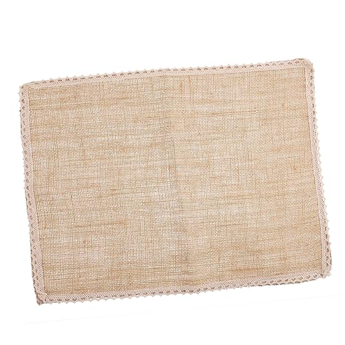 PEPLAYTAL 4stücke Creative Lace Platzset Teiliges Aus Leinen rutschfest Und Waschbar Für Esstische Und Küchen Schützt Tisch Und Geschirr Atmungsaktiv Und Elegant Gestaltet von PEPLAYTAL