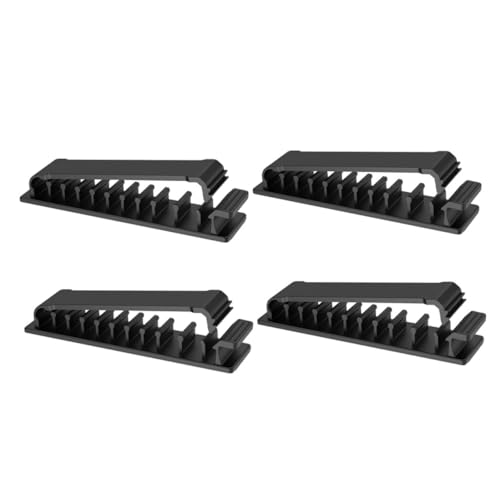 PEPLAYTAL 4 Stück Verstellbarer Kabelhalter Selbstklebend Kabelclip für Schreibtisch USB Ladekabel Organizer mit Federklemme für Stabile Kabelführung Geeignet für Lade und Netzwerkkabel von PEPLAYTAL