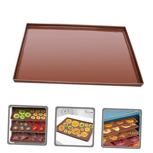 PEPLAYTAL 4Stücke Silikon Dörrmatten für Obst Wiederverwendbare Backunterlage Hitzebeständige Küchenmatte Lebensmittelechtes Silikon für Dörrautomaten und Backofen von PEPLAYTAL